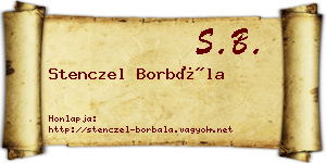 Stenczel Borbála névjegykártya